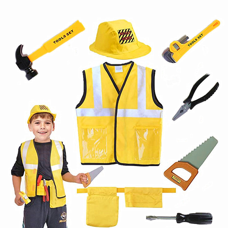 زي سترة عامل البناء للأطفال ال - مراجعة Tools Workshop Kids وسعره